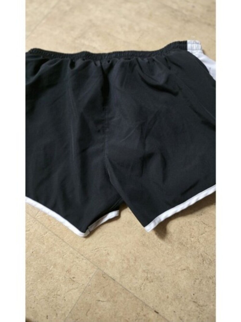 Nike Black Athletic Running Shorts with White Trim - Picture 5 of 6